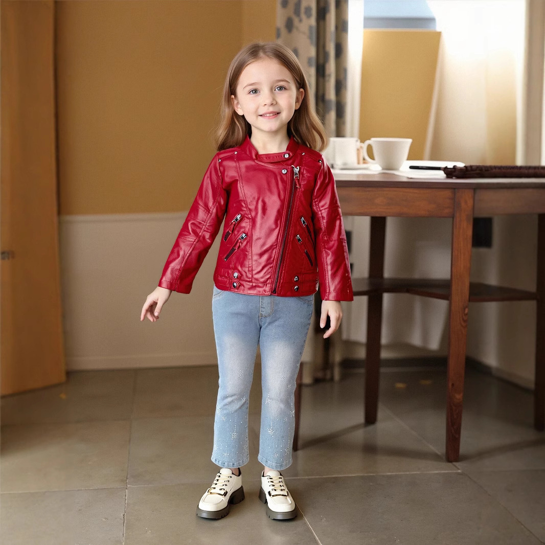 Photography Street - Jaket Kulit PU Anak Perempuan Usia