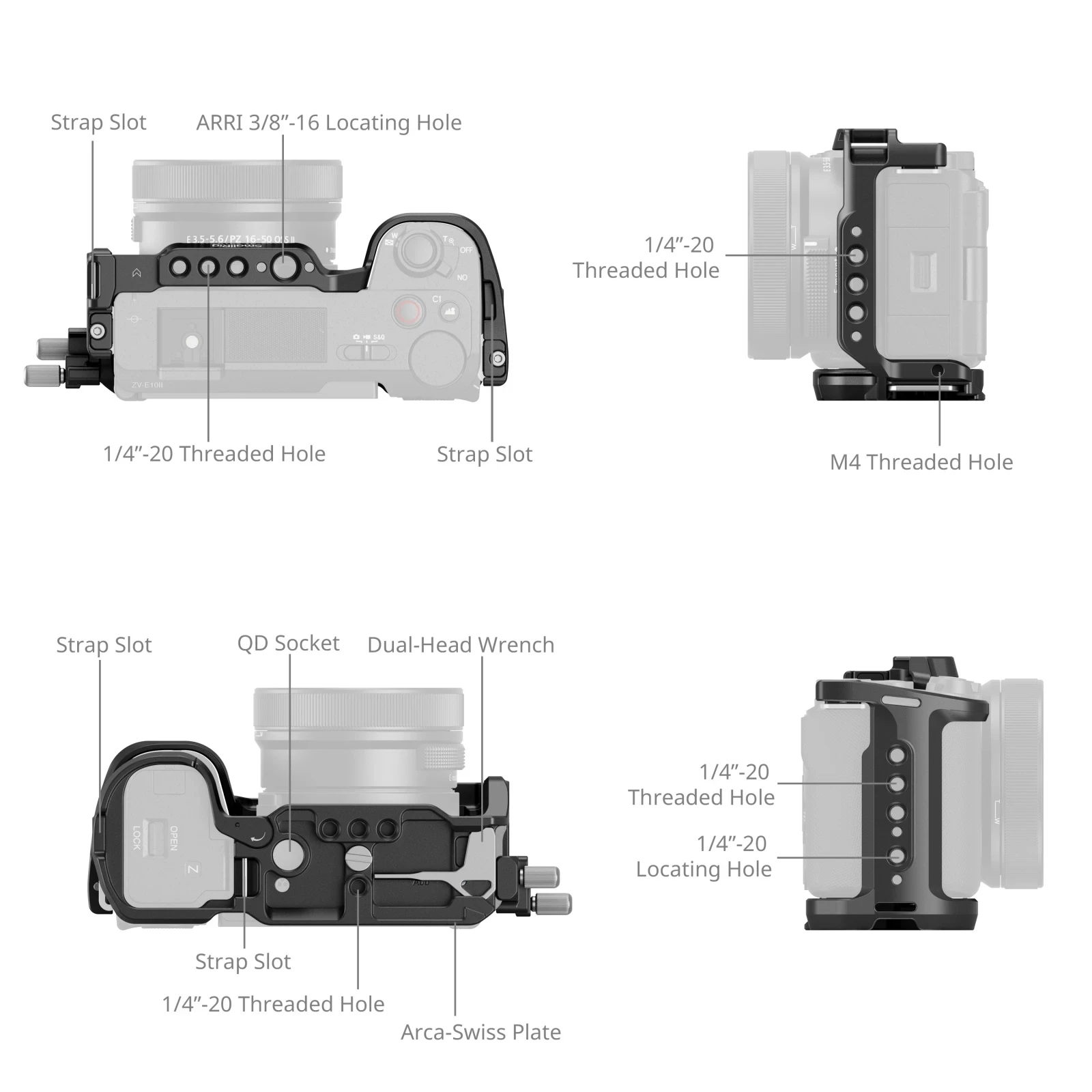 Sony Camera Zv-E10 - Smallrig HawkLock Kit Kandang Rilis Cepat