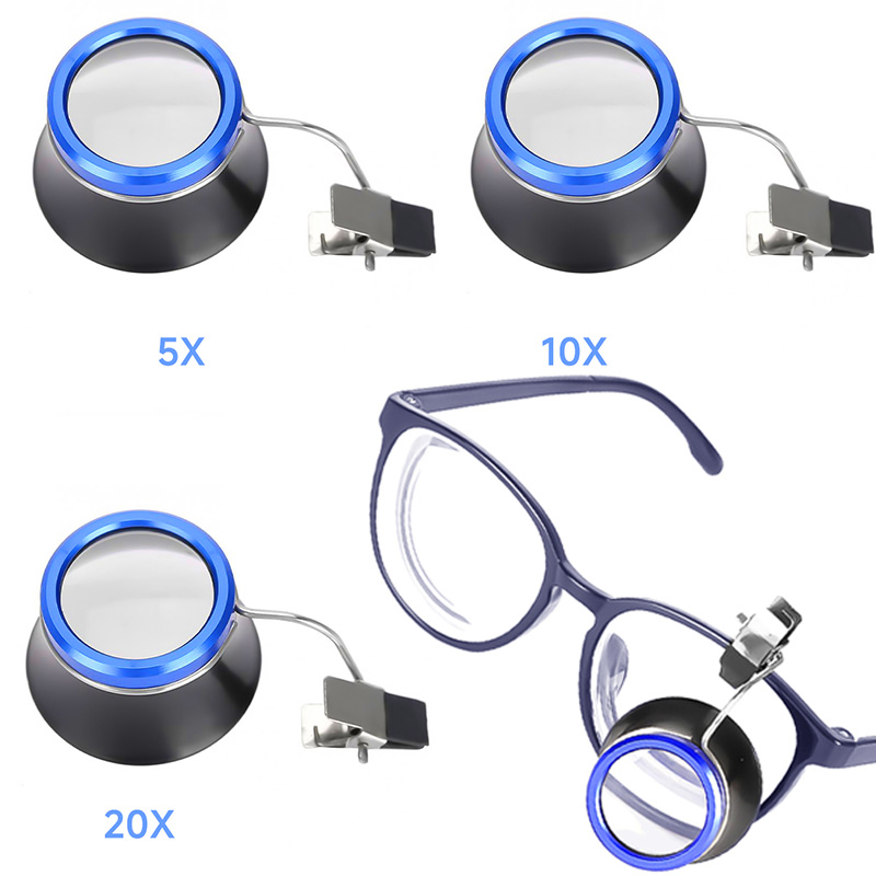 Eye Piece Magnifier - Kaca Pembesar 5X 10X 20X, Klip