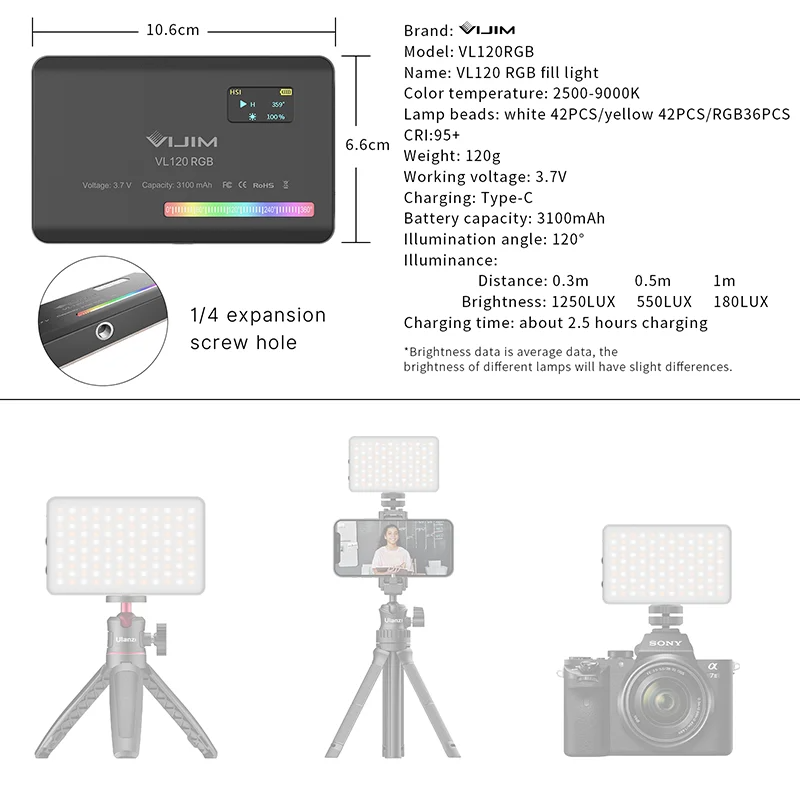 Lampu Isi RGB Saku New120 2026 - Photography Lighting ulasan dan harga