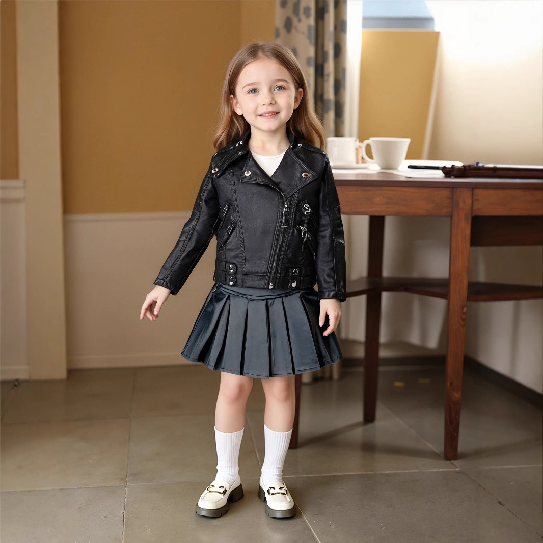 Jaket Kulit PU Anak Perempuan  - Photography Street ulasan dan harga