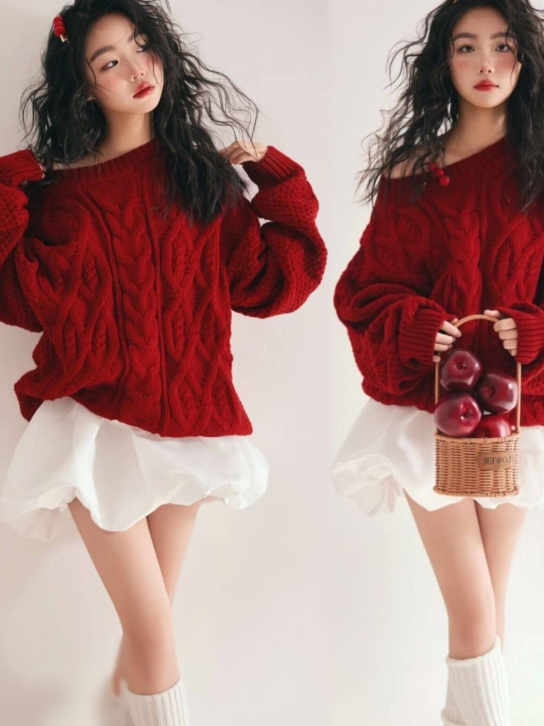 Sweter Merah Gadis Studio Seni - Photography Young ulasan dan harga