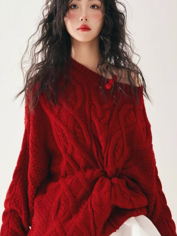 Sweter Merah Gadis Studio Seni - Photography Young ulasan dan harga