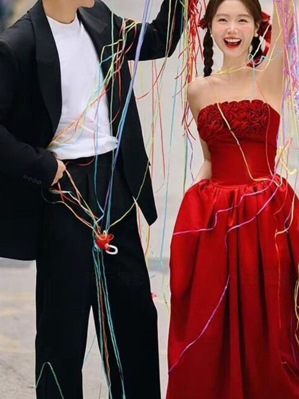 Gaun Pengantin Merah Baru 2025 - Photography Street ulasan dan harga