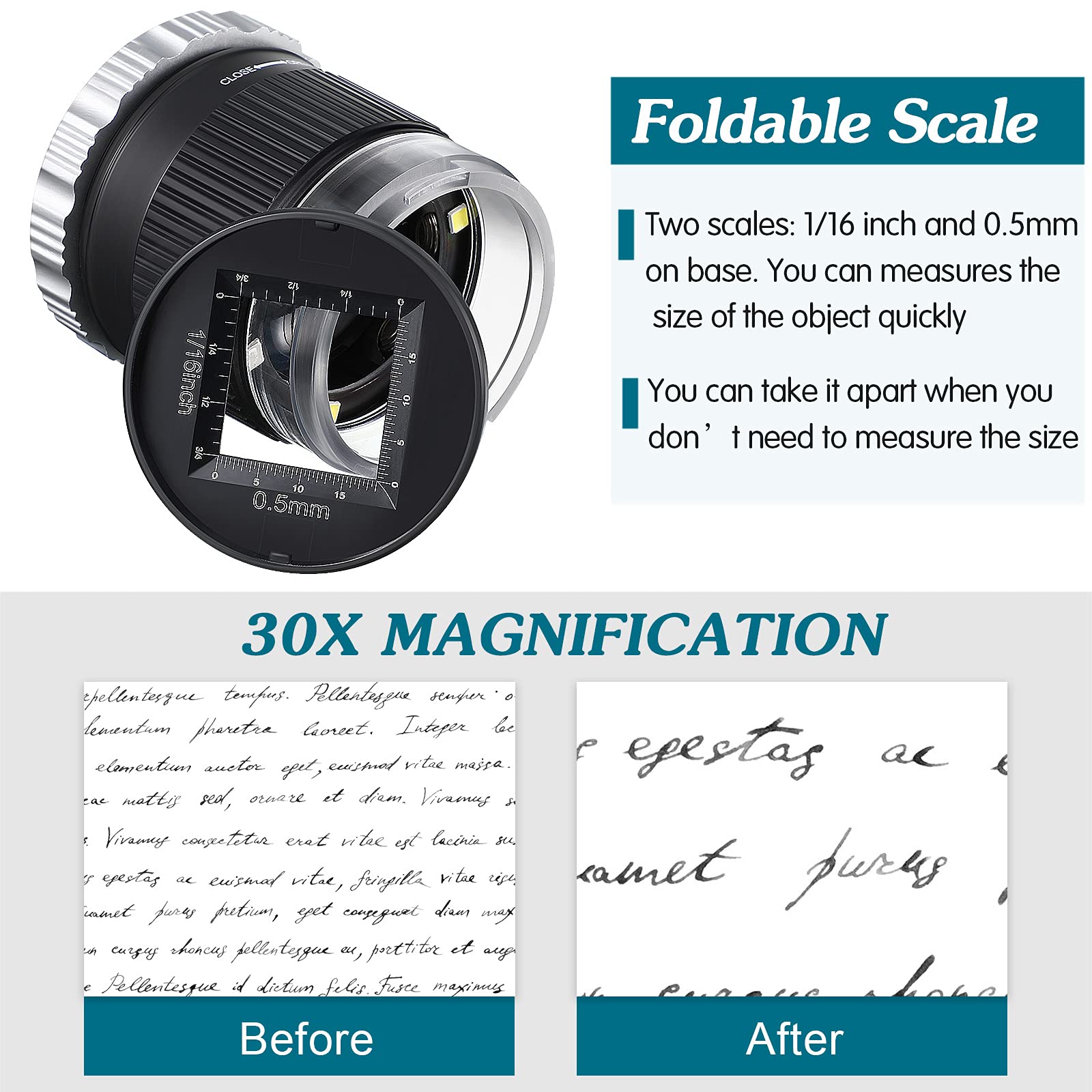 Kaca pembesar saku 30X, dengan - Eye Piece Magnifier ulasan dan harga